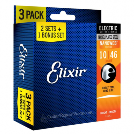 ELIXIR PACK GUIT. 0.10 NANOWEB 16542